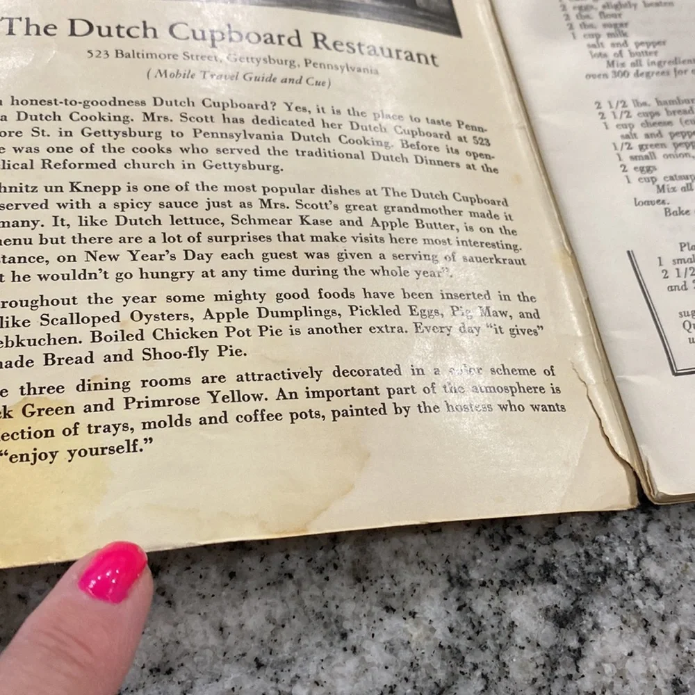 Amish-Dutch Cookbook - Vintage Illustrated Yellow Cover
